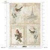 ITD Collection, decoupage, scrapbooking, mixed media, Paris, Eiffel Tower, birds, R0184
